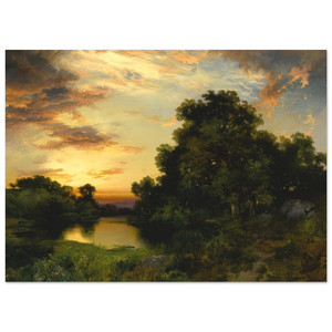 Thomas Moran  Sunset on Long Island Fine Art Poster / Art Print