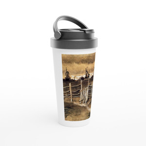 Vincent van Gogh - Windmils at Dordrecht Travel Mug