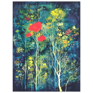 Eyvind Earle  Poppies and Flowers Aluminum Print