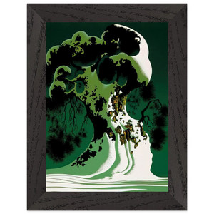 Eyvind Earle  Snow Covered Bonsai Premium Wooden Framed Art Print / Poster