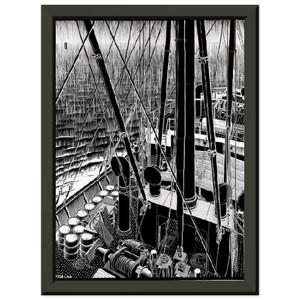MC Escher  FREIGHTER SEPTEMBER 1936 1936 Premium Metal Framed Art Print / Poster