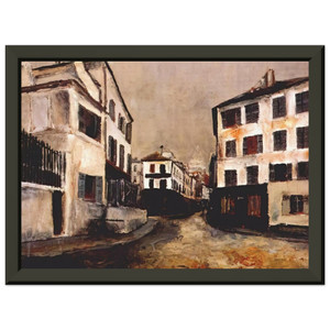 Maurice Utrillo  NORVINS STREET Premium Metal Framed Art Print / Poster