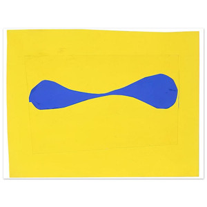 Ellsworth Kelly  Blue Form on Yellow Aluminum Print