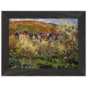 Monet Plum Trees in Blossom Premium Wooden Framed Art Print / Poster