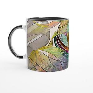 Janet Fish - ORANGE PINK GREEN 2003 Ceramic Mug with Color Inside