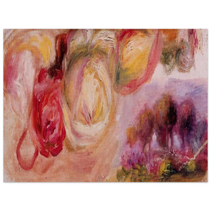 PierreAuguste Renoir  Roses with a Landscape Aluminum Print