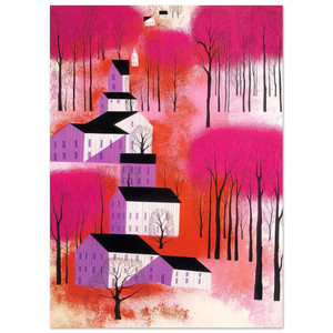 Eyvind Earle  Autumn Sunset Fine Art Poster / Art Print