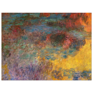 claude monet  Water Lily Pond Evening left panel Wood Print