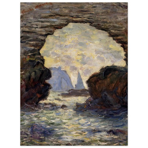 claude monet  The Rock Needle Seen through the Porte dAumont Wood Print