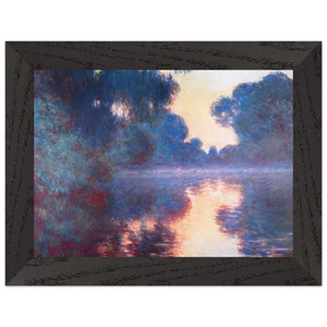 Monet Misty Morning on the Seine Premium Wooden Framed Art Print / Poster