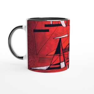 Rene Portocarrero - COMPOSITION 1952 Ceramic Mug with Color Inside