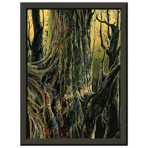 Eyvind Earle  Ancient Tree Premium Metal Framed Art Print / Poster