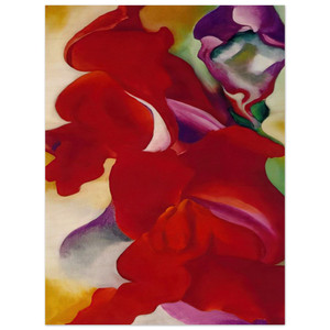 Georgia OKeeffe  Red Snapdragons Wood Print
