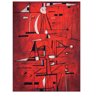 Rene Portocarrero  COMPOSITION 1952 Wood Print