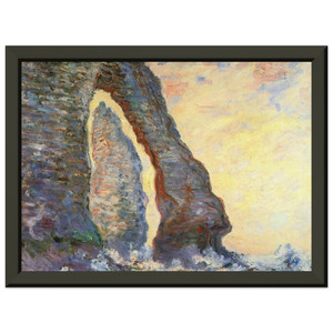 Claude Monet Rock Needle Porte dAval Premium Metal Framed Art Print / Poster