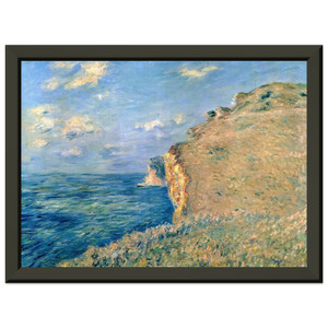 claude monet  Cliff at Fecamp Premium Metal Framed Art Print / Poster