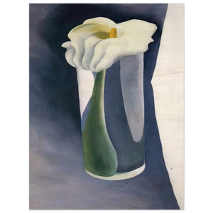 Georgia OKeeffe  Calla Lily in Tall Glass Wood Print