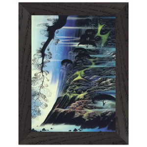 Eyvind Earle  Steep Coast Line Premium Wooden Framed Art Print / Poster