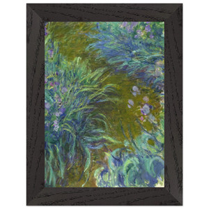 Monet Irises Path 02 Premium Wooden Framed Art Print / Poster