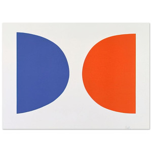 Ellsworth Kelly Blue and Orange Lithograph Poster