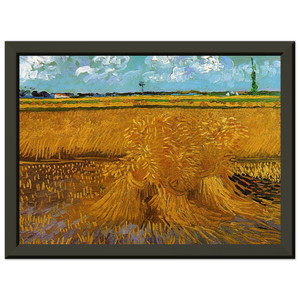 Vincent van Gogh Wheatfield with Sheaves Metal Framed Art Print / Poster