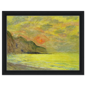 claude monet  Sunset Foggy Weather Pourville Framed Canvas