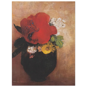 Odilon Redon  THE RED POPPY Aluminum Print