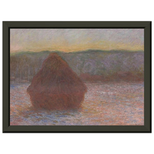 claude monet  Stack of Wheat Thaw Sunset Premium Metal Framed Art Print / Poster