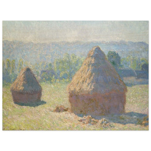 claude monet  Haystacks end of Summer Wood Print