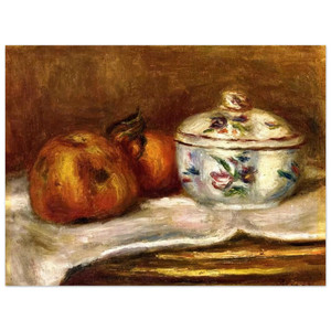 PierreAuguste Renoir  Sugar Bowl Apple and Orange Aluminum Print