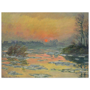 claude monet  Sunset on the Seine in Winter Wood Print