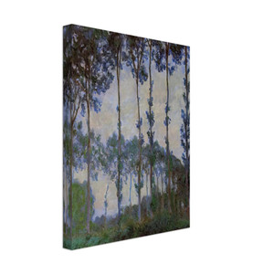 claude monet  Poplars on the Banks of the River Epte Overcast Weather Canvas