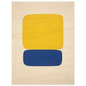 Ellsworth Kelly  Yellow over Dark Blue Wood Print