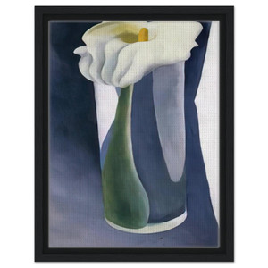Georgia OKeeffe  Calla Lily in Tall Glass Framed Canvas