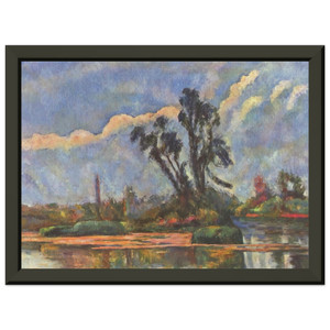 Paul Cezanne  Bank of the Oise Premium Metal Framed Art Print / Poster