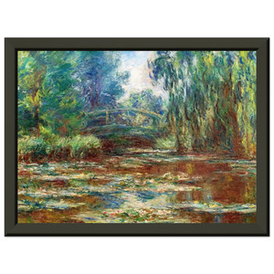 claude monet  Water Lily Pond and Bridge Premium Metal Framed Art Print / Poster