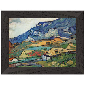 Van Gogh Alpilles Mtn SouthReme Premium Wooden Framed Art Print / Poster