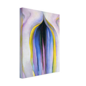 Georgia OKeeffe  Grey Line With Black Blue And Yellow Canvas