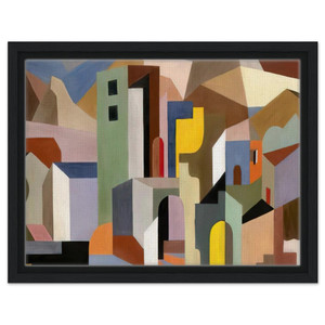 Enrico Prampolini ARCHITECTURAL FUTURE IDEAL LANDSCAPE 1921 Framed Canvas