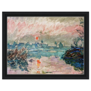 claude monet  Sunset at Lavacourt Framed Canvas