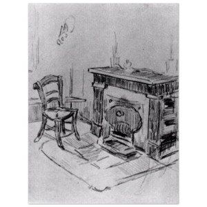 Vincent van Gogh  Mantelpiece with Chair Aluminum Print