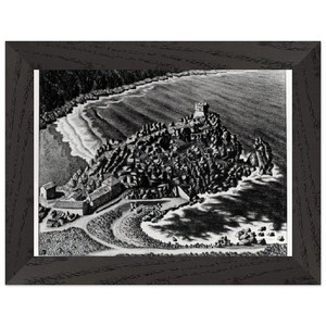 MC Escher Gulf of Porto Corsica 1933 Premium Wooden Framed Art Print / Poster