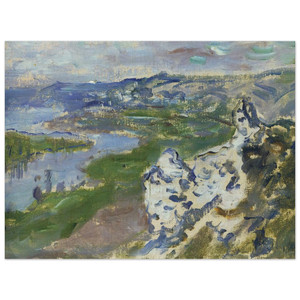 claude monet  The Seine seen from the heights Chantemesle Wood Print