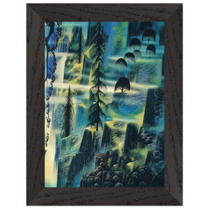 Eyvind Earle  Where Eagles Fly Premium Wooden Framed Art Print / Poster