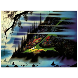 Eyvind Earle  Pasture Through the Fog Aluminum Print