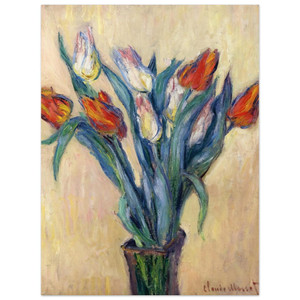 claude monet  Vase of Tulips Aluminum Print