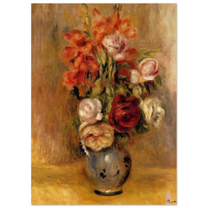 PierreAuguste Renoir  Vase of Gladiolas and Roses Fine Art Poster / Art Print