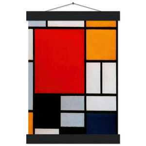 Piet Mondrian Composition with Large Red Plane Yellow Black Gray and Blue
