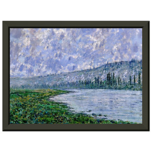 claude monet Seine and Chaantemesle Premium Metal Framed Art Print / Poster
