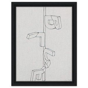 Jasper Johns  BENT BLUE 1971 Framed Canvas